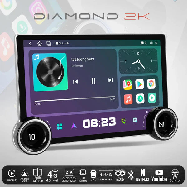 Lumina Audio Diamond 2K 11.8' Andriod Auto/CarPlay Head Unit + 360 Camera Compatibility - Image 4